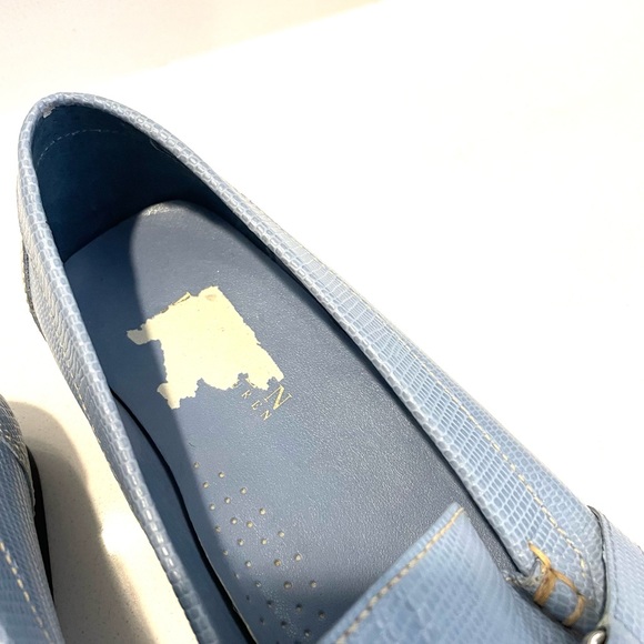 Ralph Lauren Light Blue Margaret Leather Loafers - Picture 10 of 11